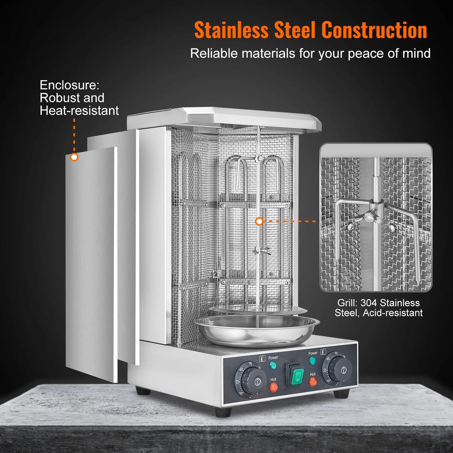 SucceBuy Shawarma Grill Machine Electric Vertical Rotisserie Oven