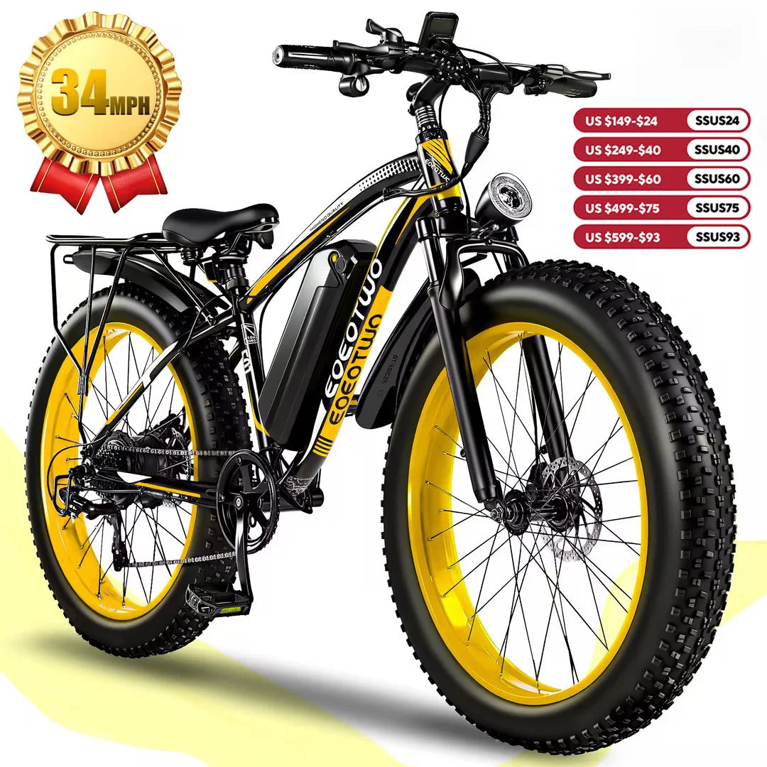 EOEOTWO 1500W Fat Tire Electric Bike For Adults All Terrain