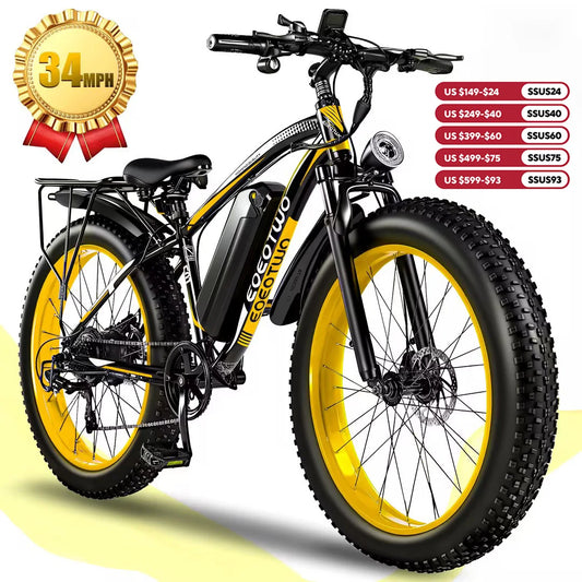 EOEOTWO 1500W Fat Tire Electric Bike For Adults All Terrain