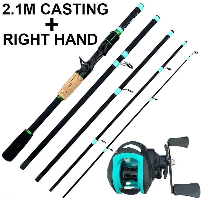 Ultralight Portable Baitcasting Fishing Rod And Reel Set