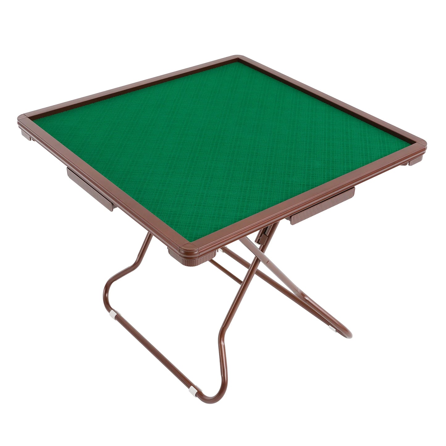 Foldable Square Mahjong Table With Four Cup Holders And Drawers