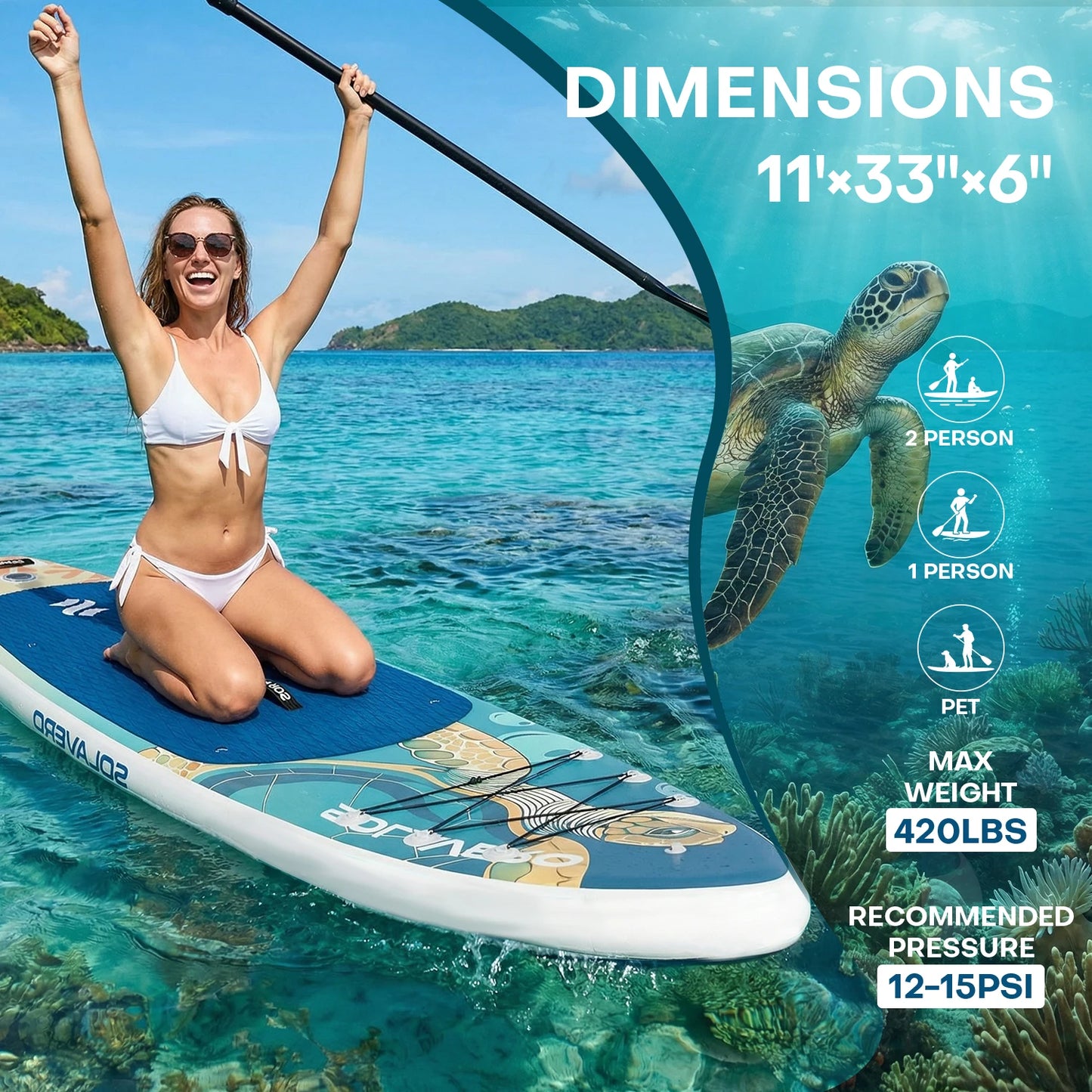 Inflatable Stand Up Paddle Board Non Slip EVA Deck With Premium Accessories