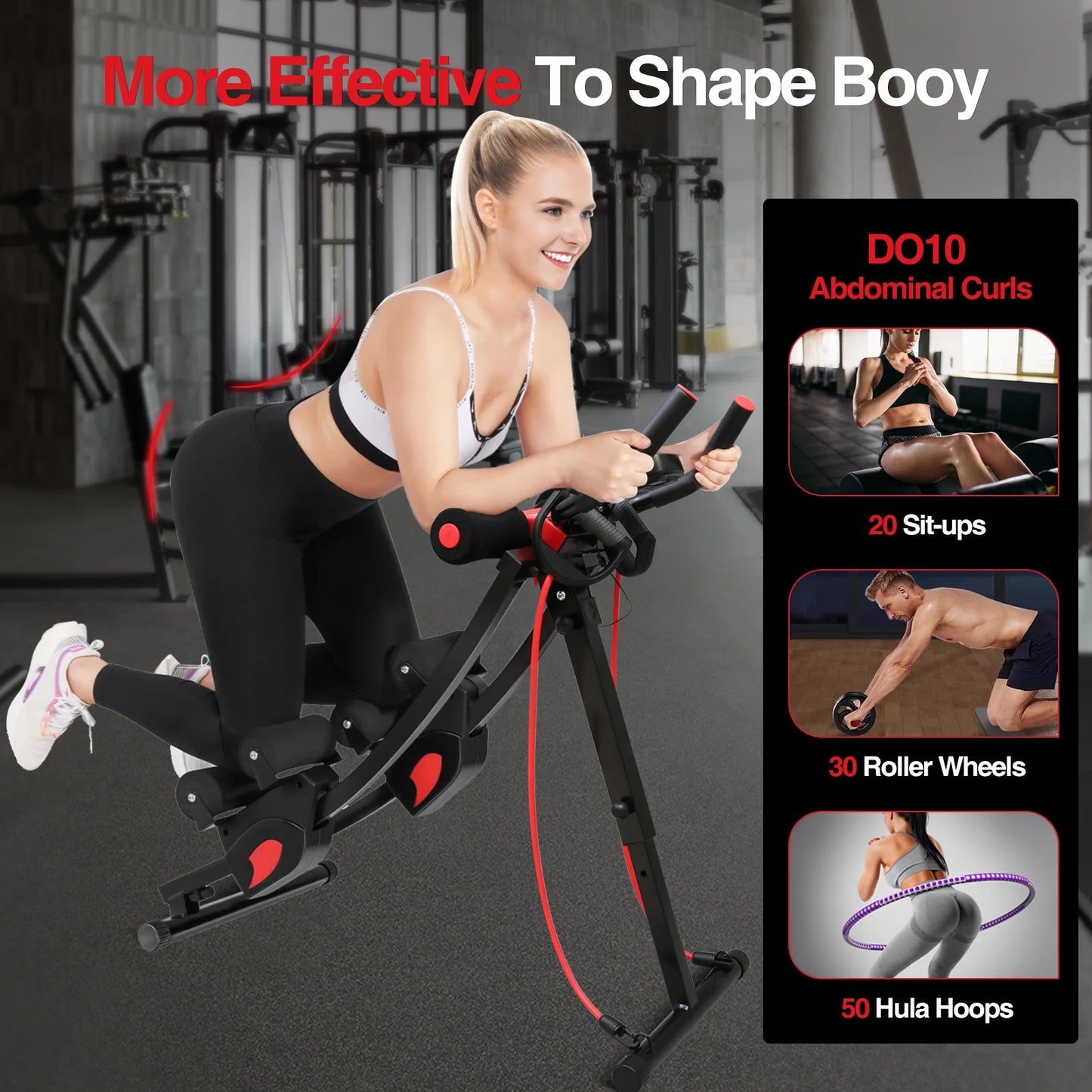 Abdominal Trainer Ab Machine Core Workout Equipment Foldable Home Gym