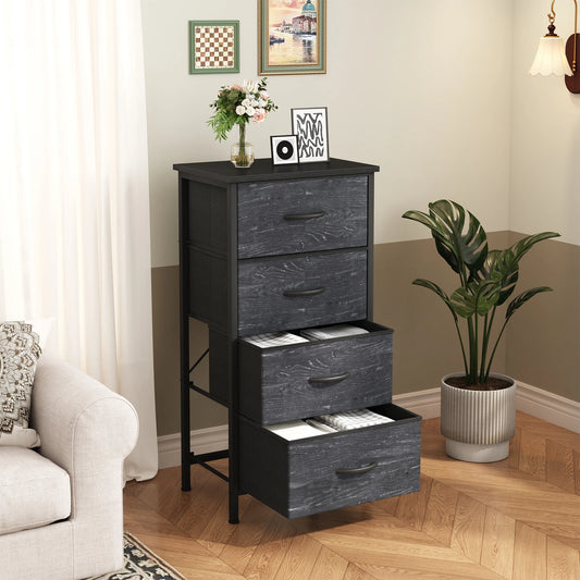 JHK Four Drawer Fabric Cabinets Living Room With Metal Frame