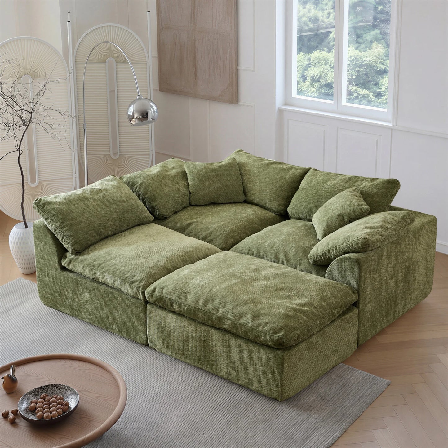 Yeflixvrau Modern L Shaped Sectional Sofa With Removable Cushions