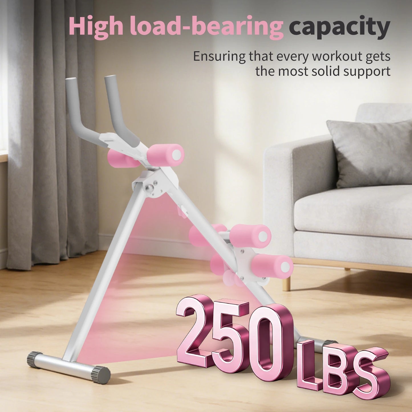 Foldable Ab Machine Core Workout Equipment 4 Level Waist Toner 250 Lb Capacity