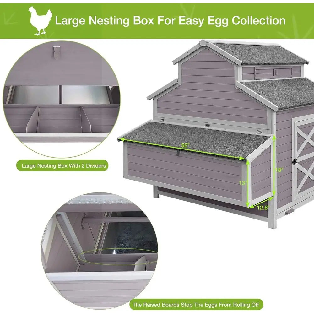 Wooden Chicken Coop With Run And Nesting, Durable Outdoor Shelter