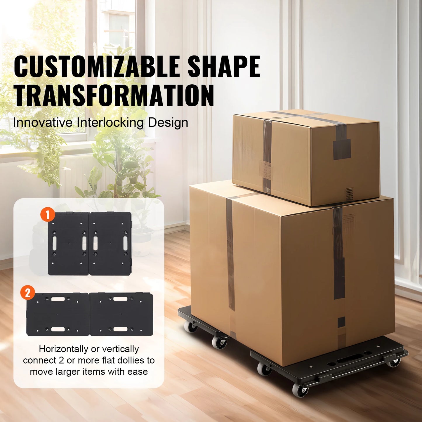 SucceBuy Furniture Mover Dolly With Interlocking Design 500 Lb Capacity