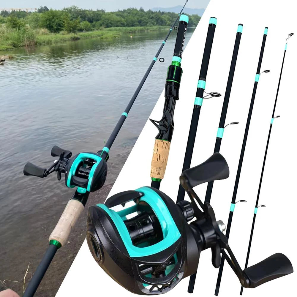 Ultralight Portable Baitcasting Fishing Rod And Reel Set
