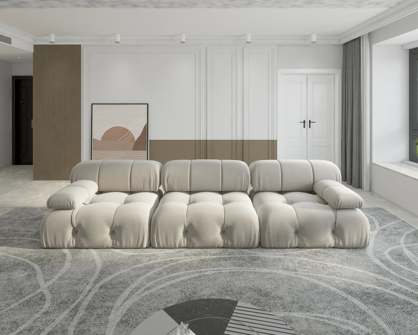 Sdorens Velvet Minimalist Modular Sectional Sofa Modern Convertible Living Room