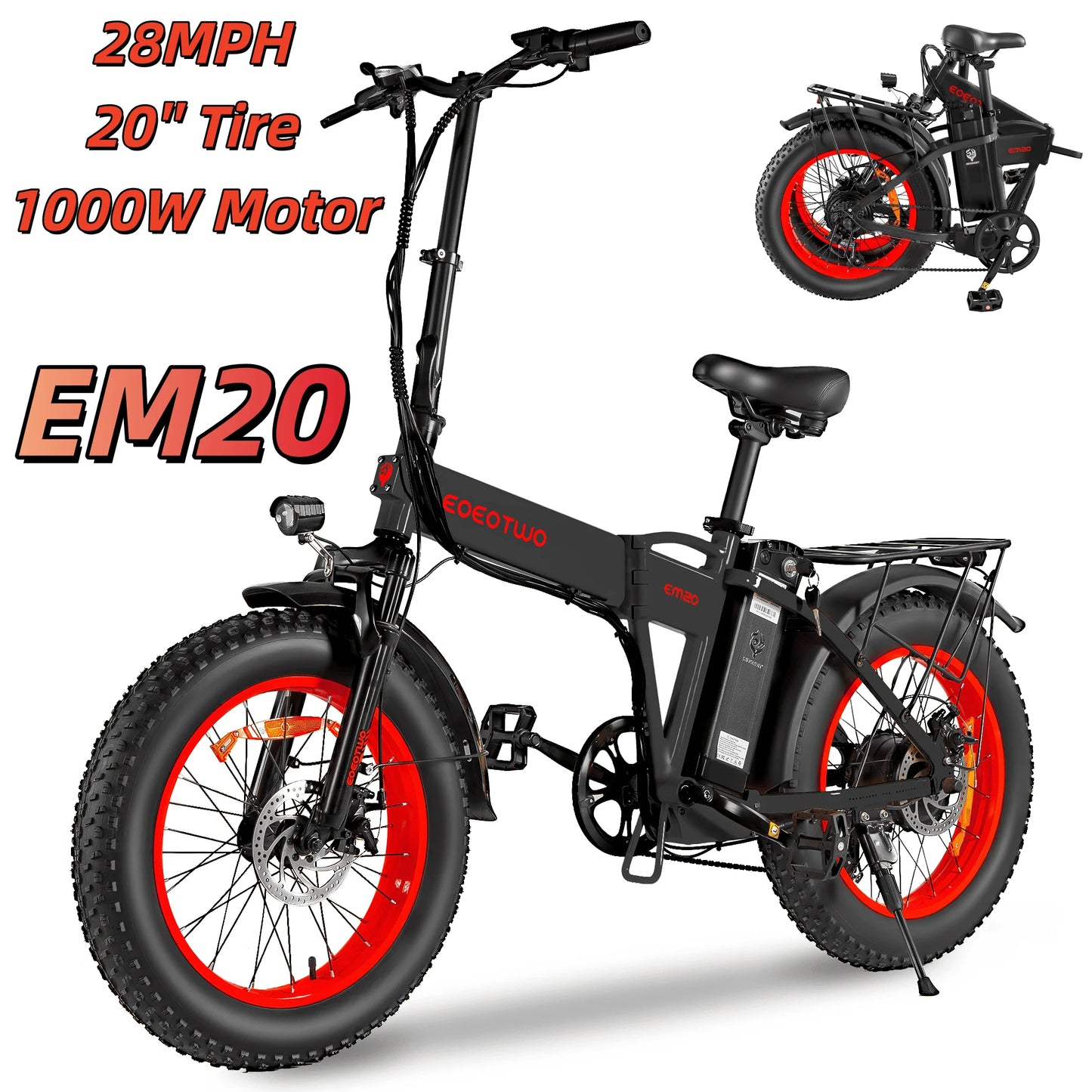 EOEOTWOC 1500W Fat Tire Electric Mountain Ebike 34MPH
