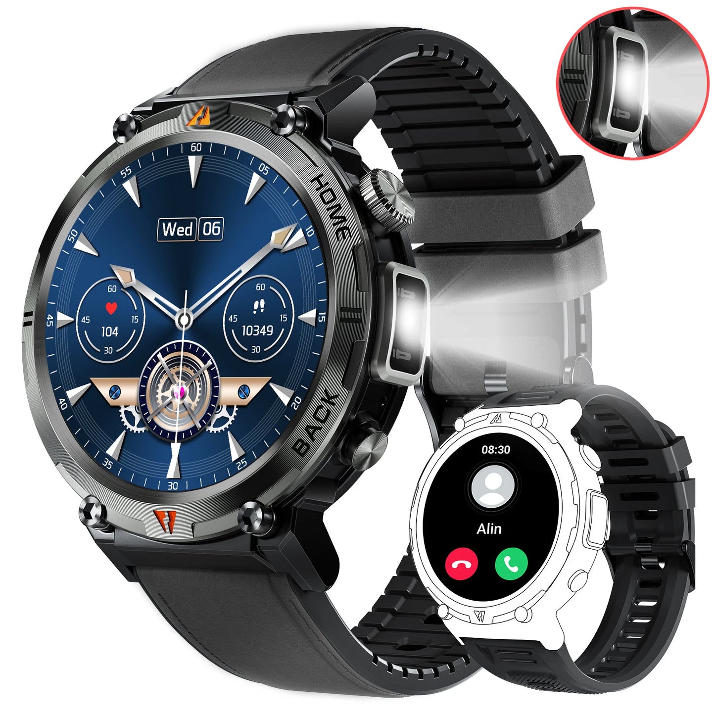 EIGIIS KE3 Smart Watch 3ATM Waterproof Health Monitor with Bluetooth