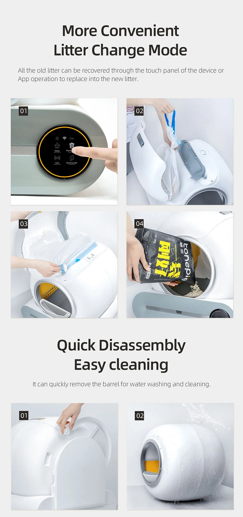 Booteely Automatic Smart Self Cleaning Cat Litter Box