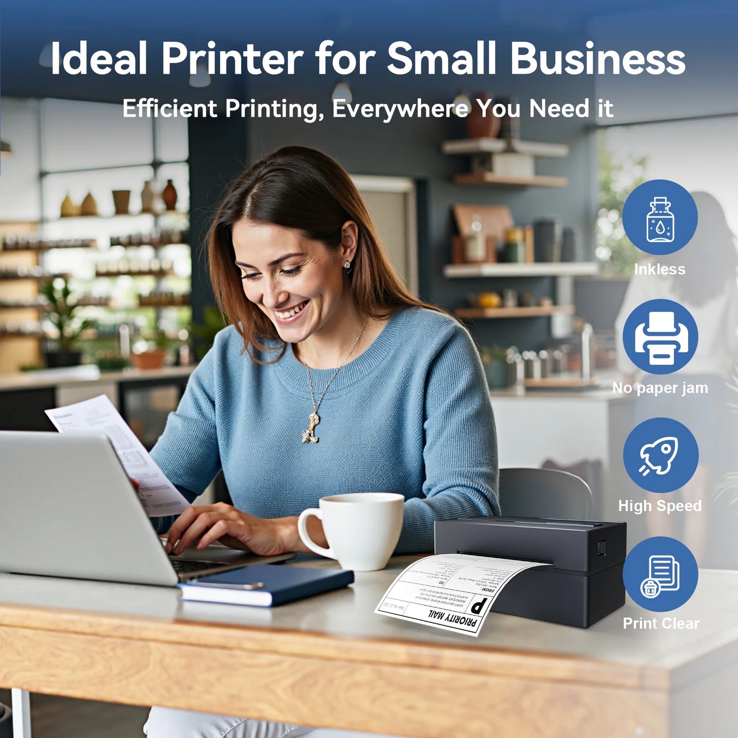TakeYou Portable Thermal Label Printer 203DPI Bluetooth USB
