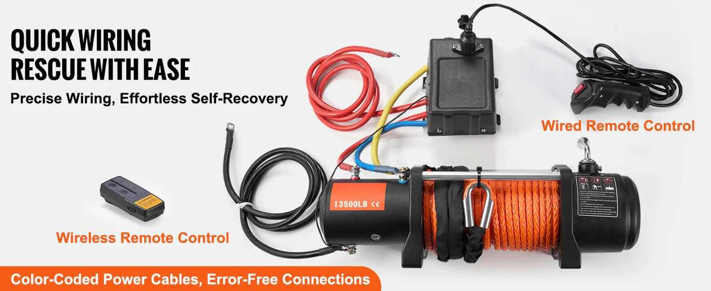 SucceBuy 13500Lb Electric Winch With Wireless Remote