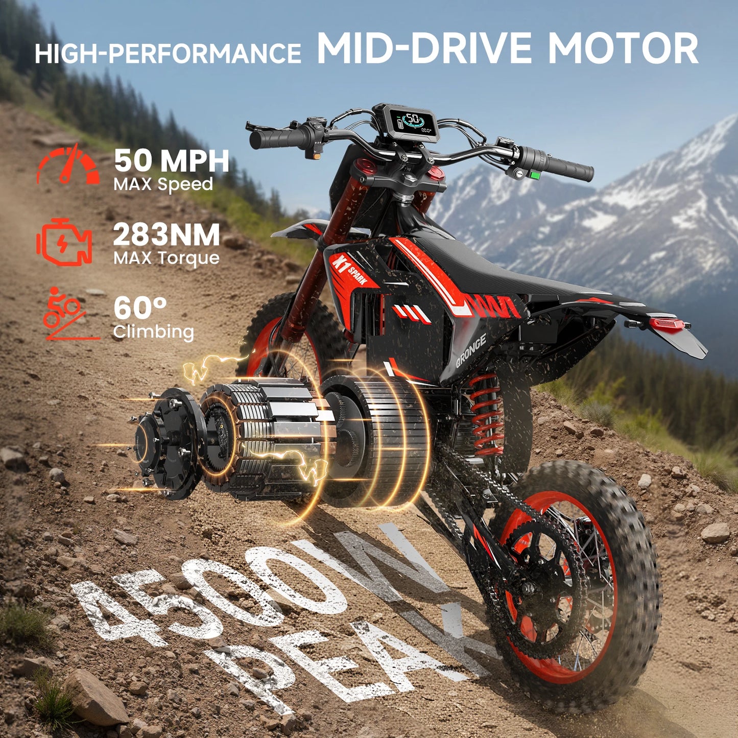 QRONGE X1 Spark 4500W Electric Dirt Bike