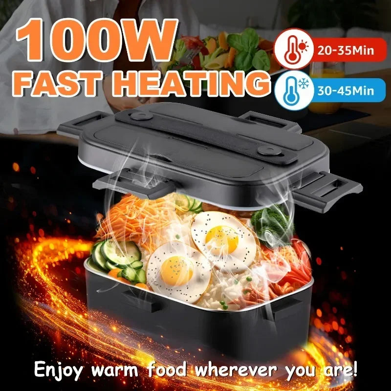 Premium Electric Heated Lunch Box With Stainless Steel Interior