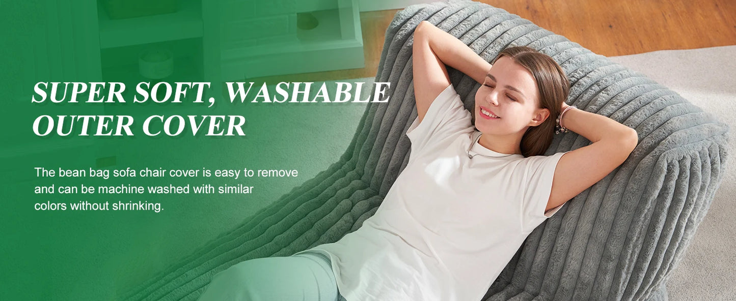 Bean Bag Lounger Chair With Memory Foam