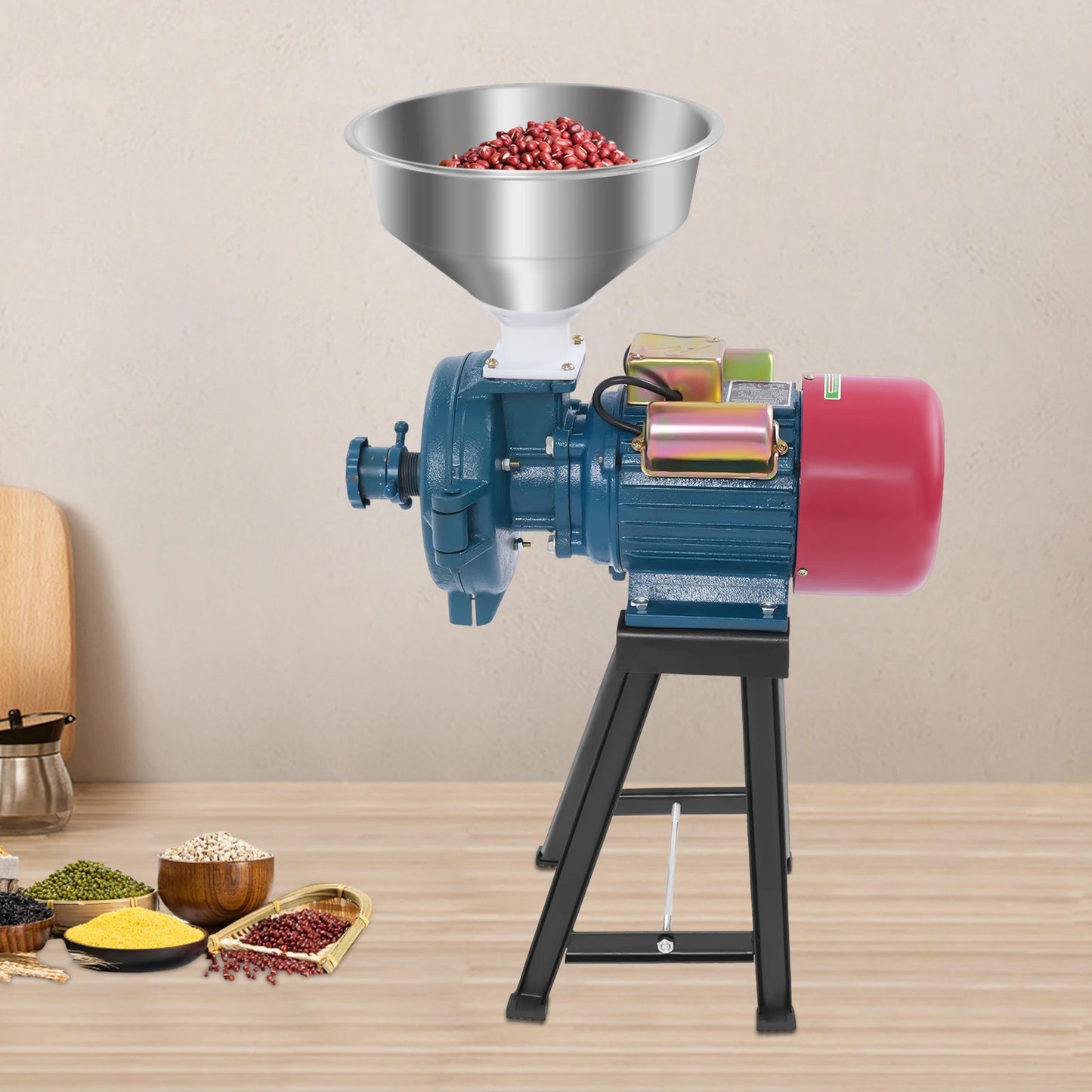 Bymaocar 2200W Electric Grain Grinder Commercial Mill 60 Mesh