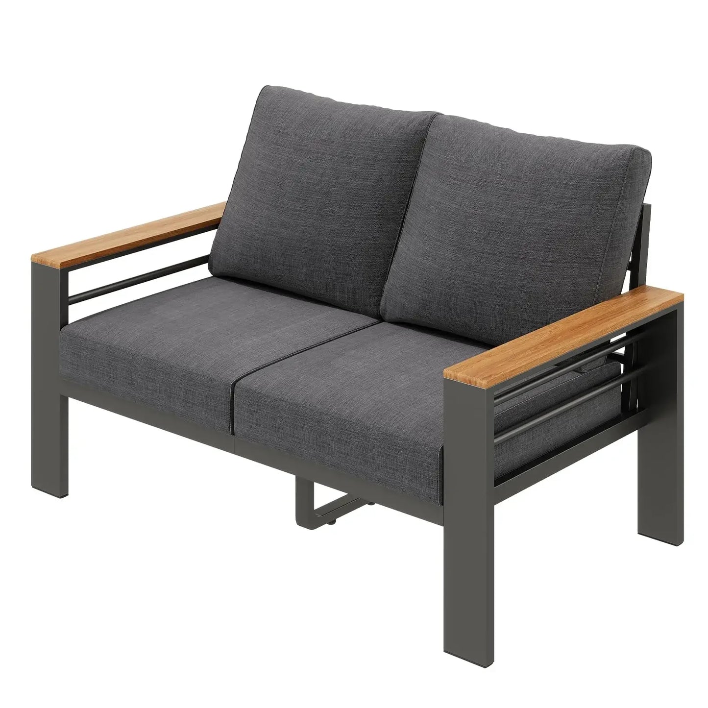 Aluminum Outdoor Patio Furniture Set 7 Seat Sectional With Coffee Table