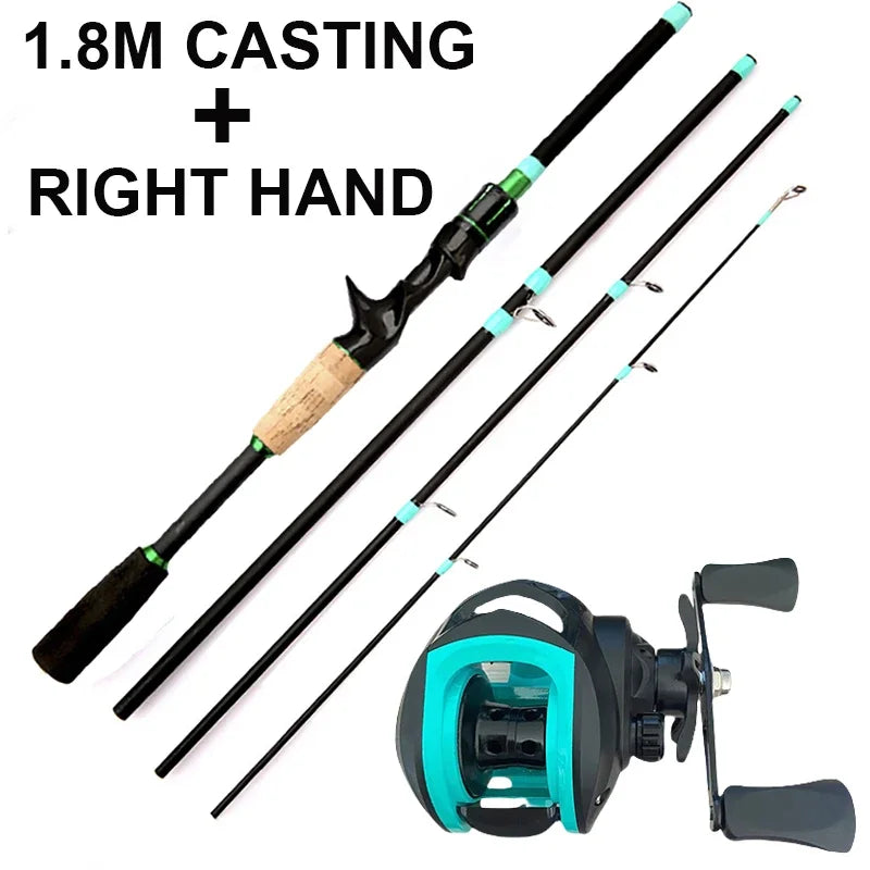 Ultralight Portable Baitcasting Fishing Rod And Reel Set
