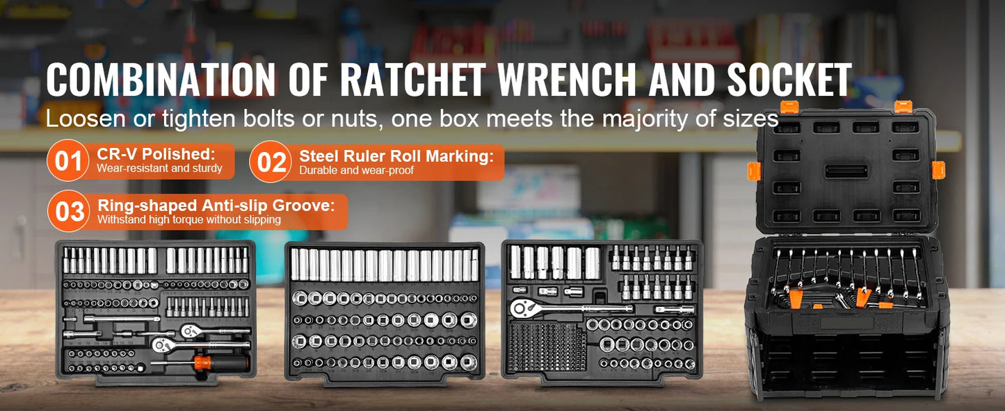 SucceBuy Professional Mechanics Tool And Socket Set Master Kit