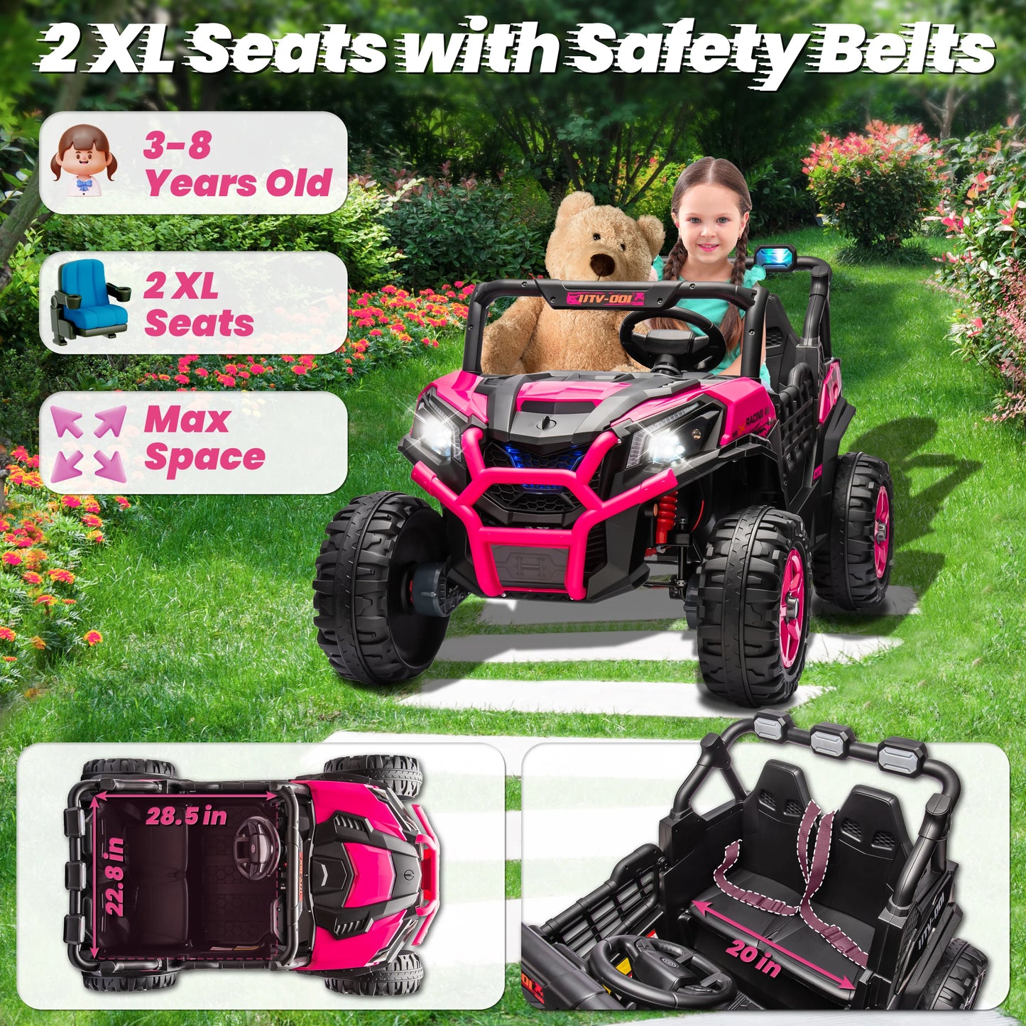 JOYRACER 24V Ride On Off-Road UTV With Remote Control