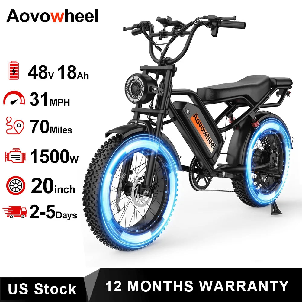 AOVOWHEEL AW2PRO Fat Tire Electric Bike