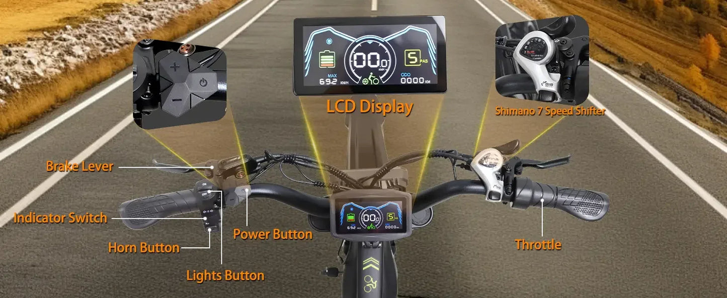 BAOLUJIE Electric Bike 1500W Peak Power E Bike for Adults
