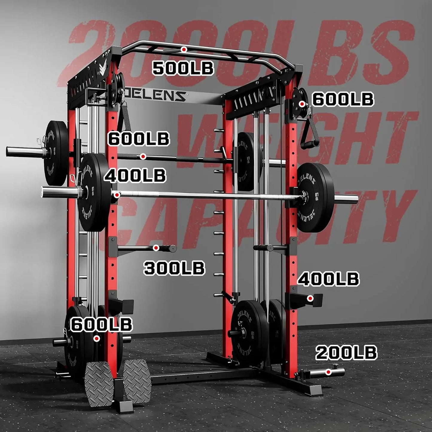 XIAOLANG M21 Smith Machine Dual Pulley Cable Cage 2000LBS