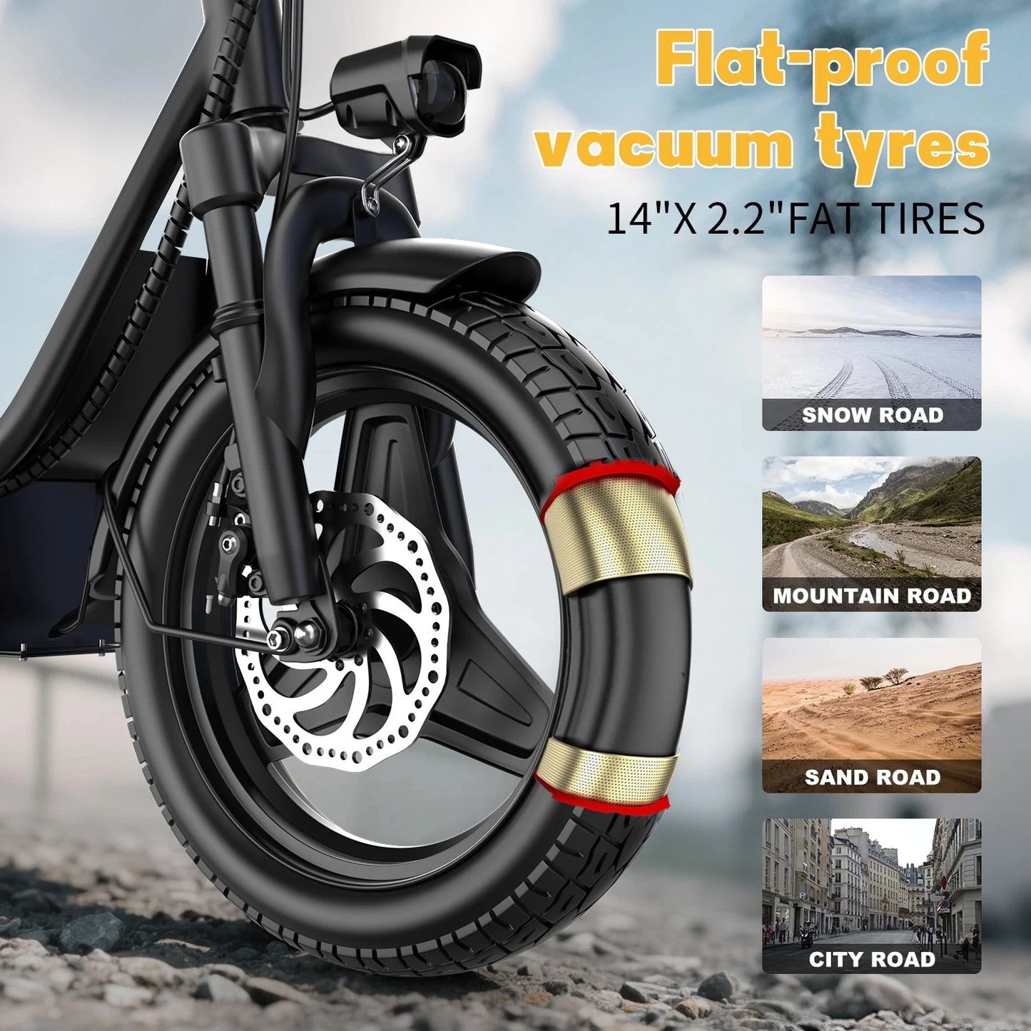 UPlee GQ8 Folding Electric Bike 250W Motor 48V 15A