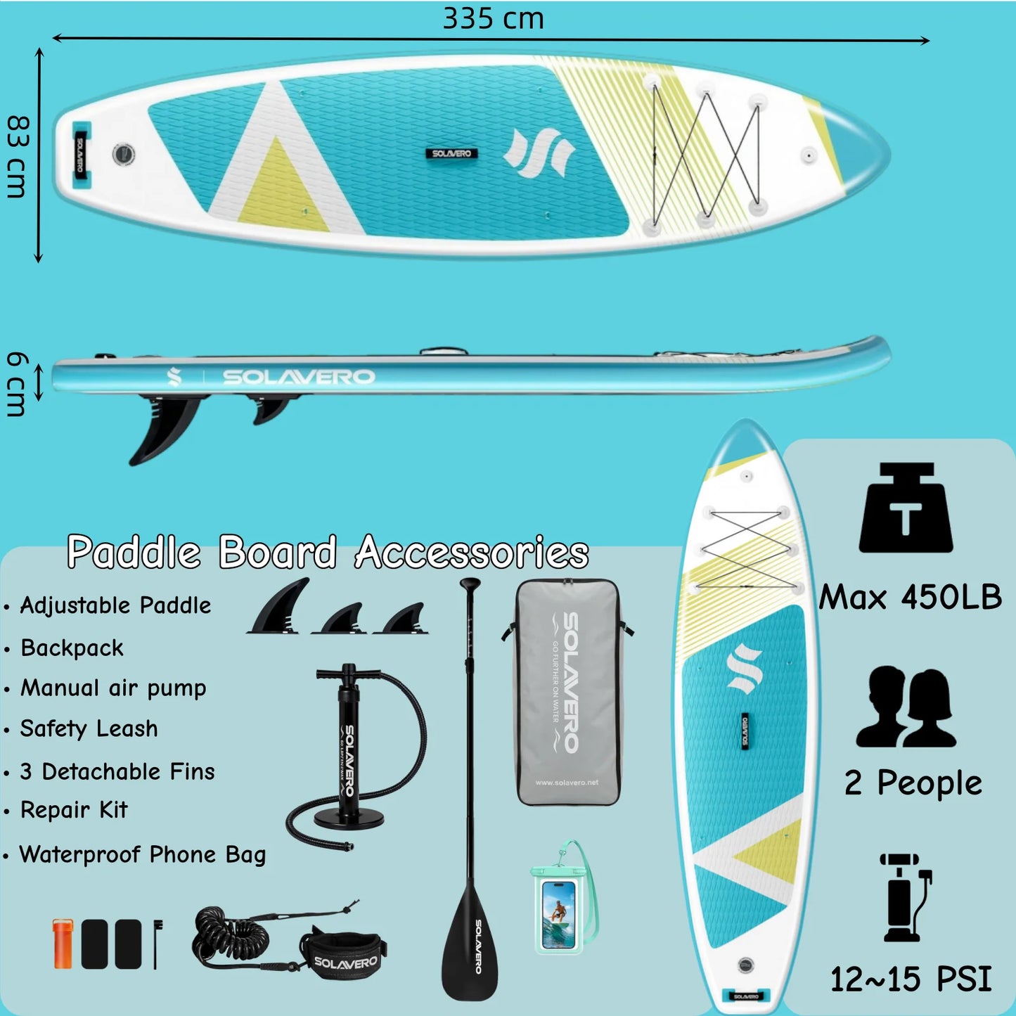 Inflatable Stand Up Paddle Board Non Slip EVA Deck With Premium Accessories