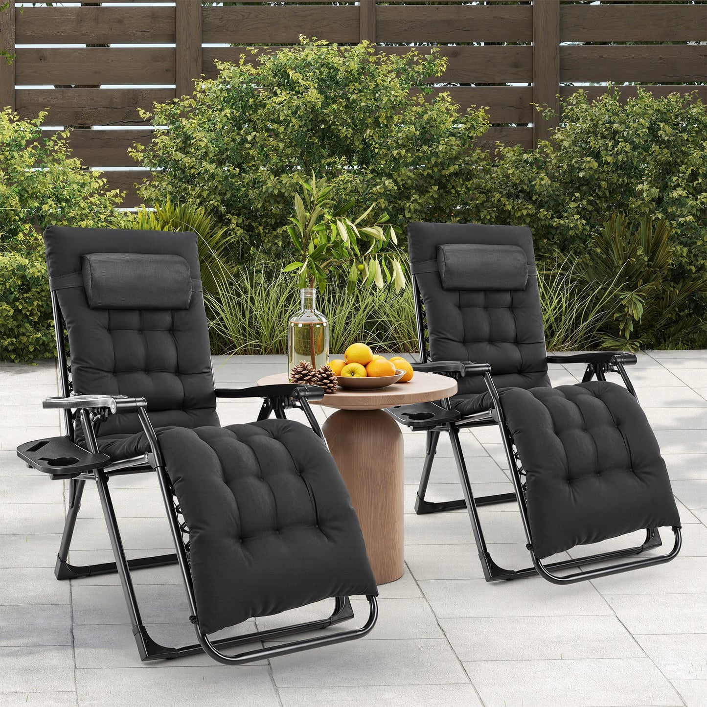 JHK Zero Gravity Two Pack Portable Recliners for Outdoor Patio