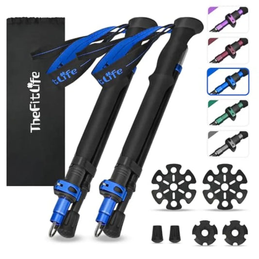 Collapsible Trekking Poles For Hiking With Extra Long Foam Handle