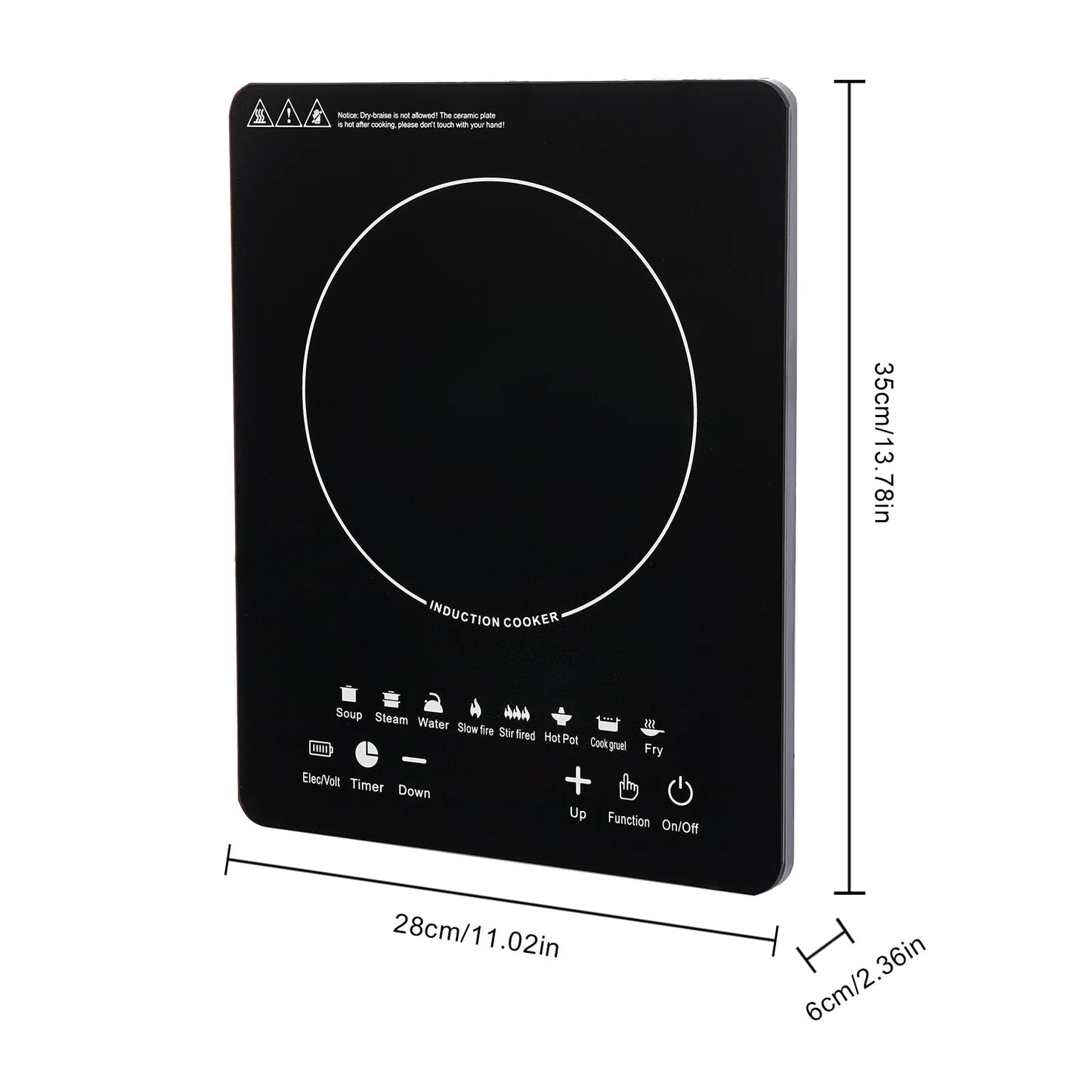 Induction Cooktop 110V 750W With 8 Power Levels Timer
