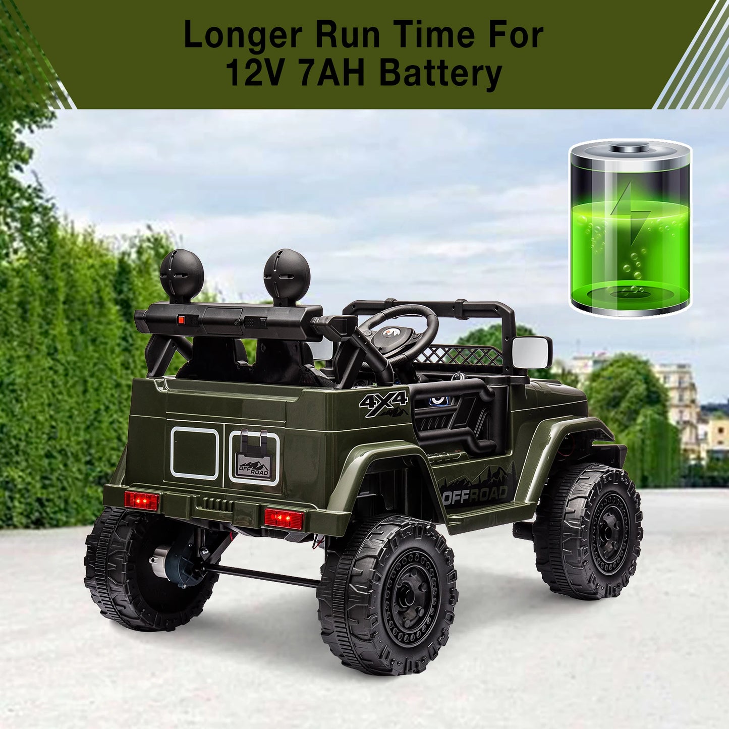 HiMISS 12V Kids Ride On Truck With Remote Control Bluetooth Lights