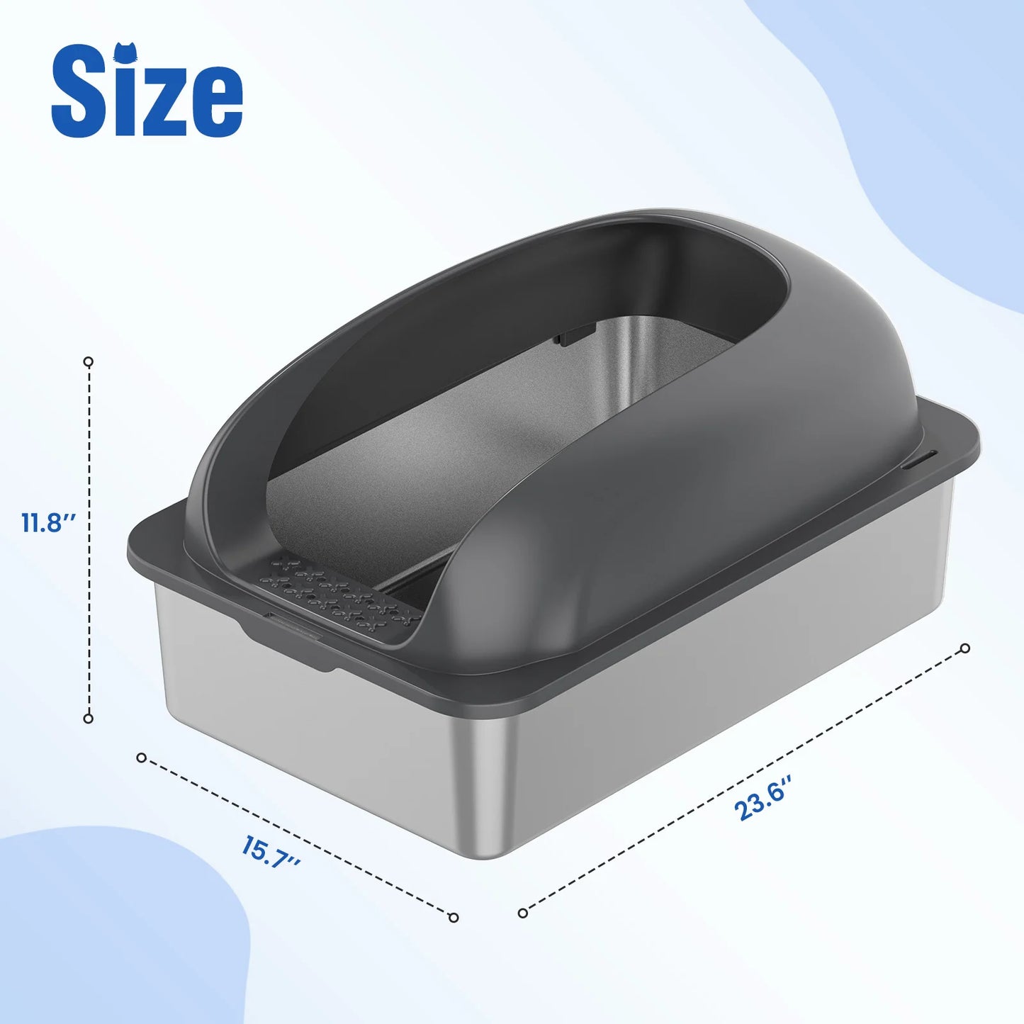 Stainless Steel Cat Litter Box With Lid Scoop Included