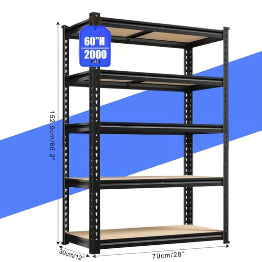 Heavy Duty 5 Tier Adjustable Garage Shelving 2000 Lbs Capacity