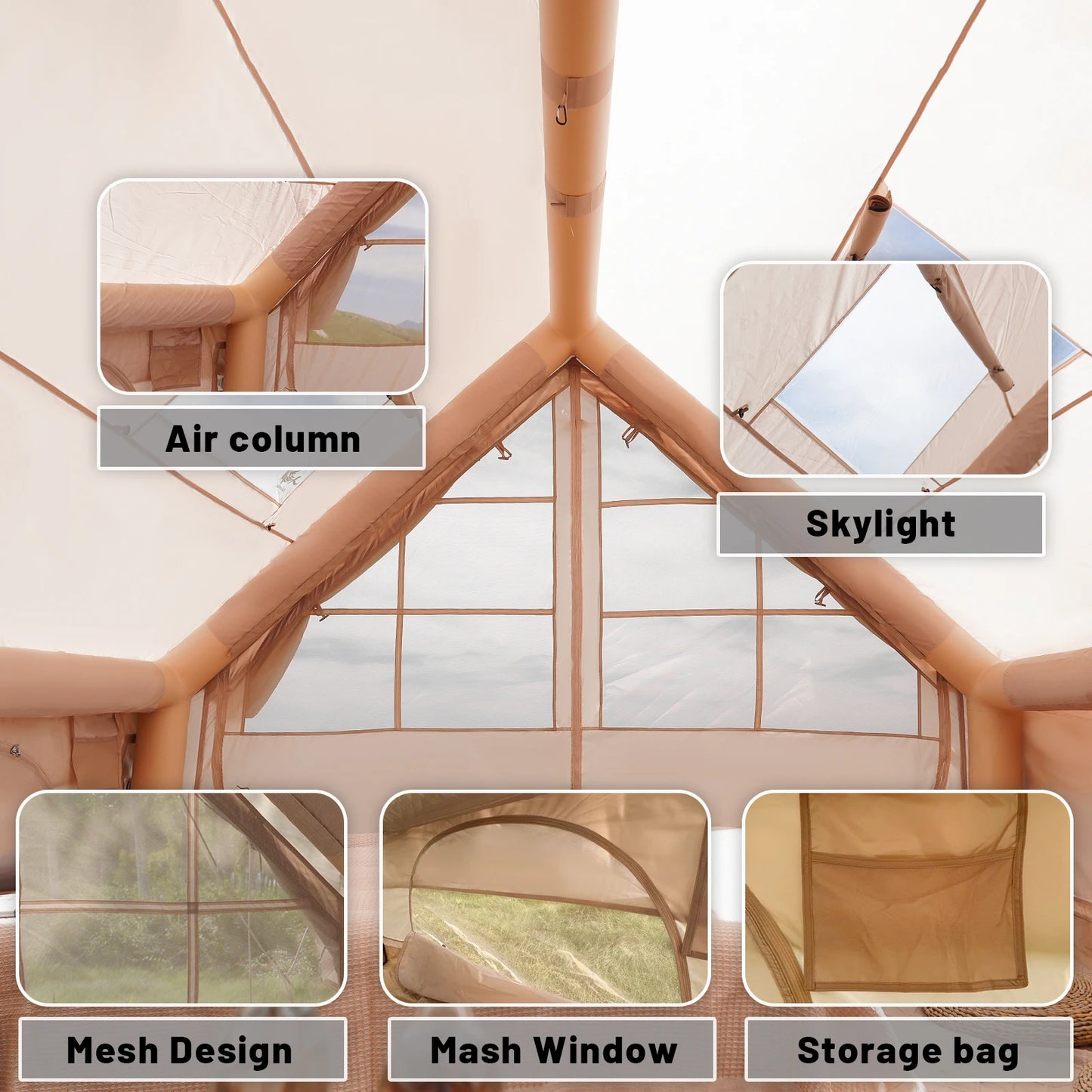 Inflatable Quick Setup Camping Tent Waterproof Family Portable Air Tent