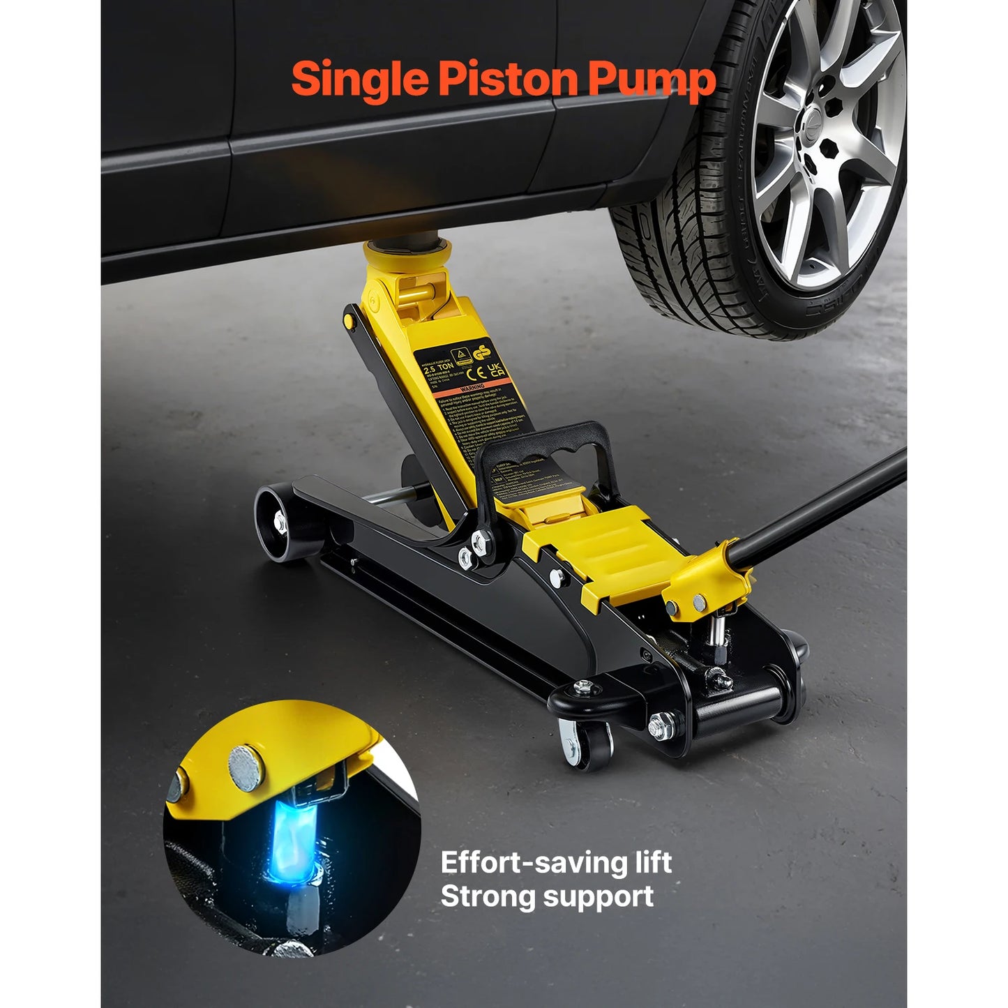 SucceBuy Steel Hydraulic Floor Jack With Low Profile Design