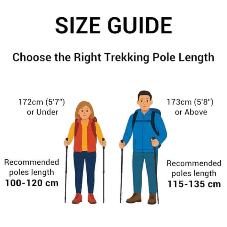 Collapsible Trekking Poles For Hiking With Extra Long Foam Handle