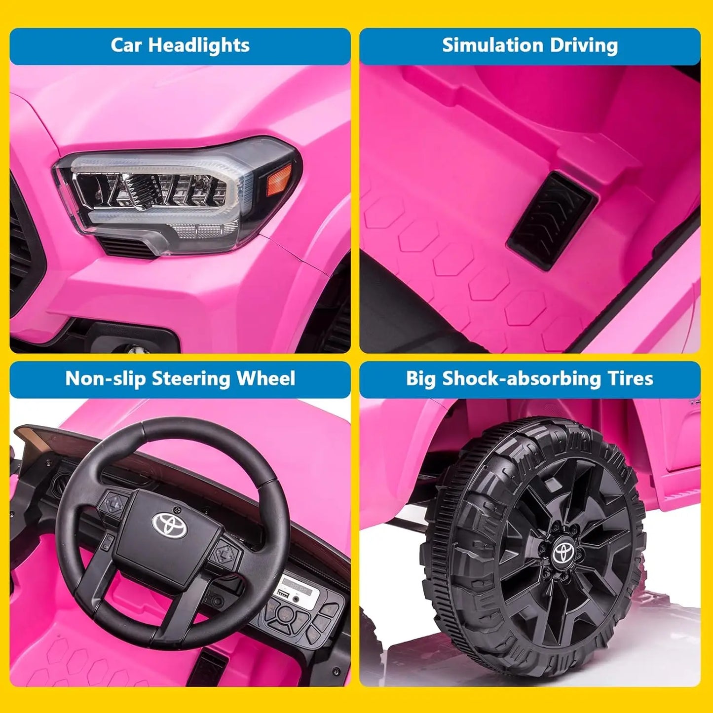 HiMISS 12V Kids Ride On Car With Remote And LEDHeadlights