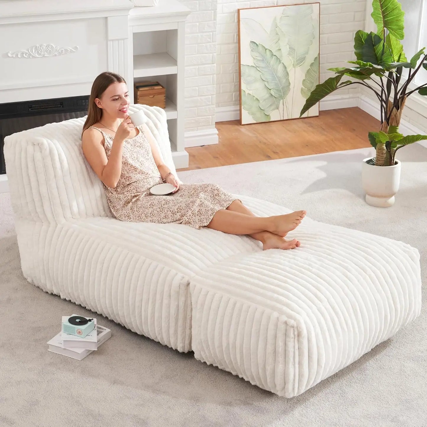 Bean Bag Lounger Chair With Memory Foam