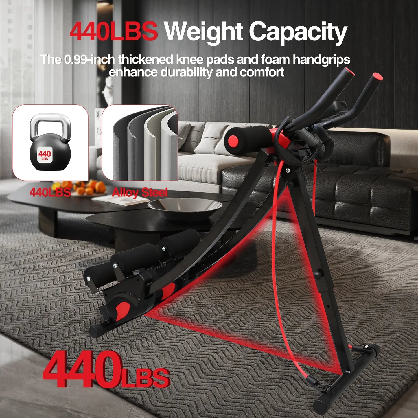 Abdominal Trainer Ab Machine Core Workout Equipment Foldable Home Gym