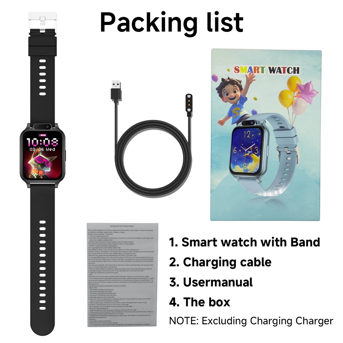 SIMSONLAB Kids Smartwatch With HD Camera Stopwatch And 18 Games