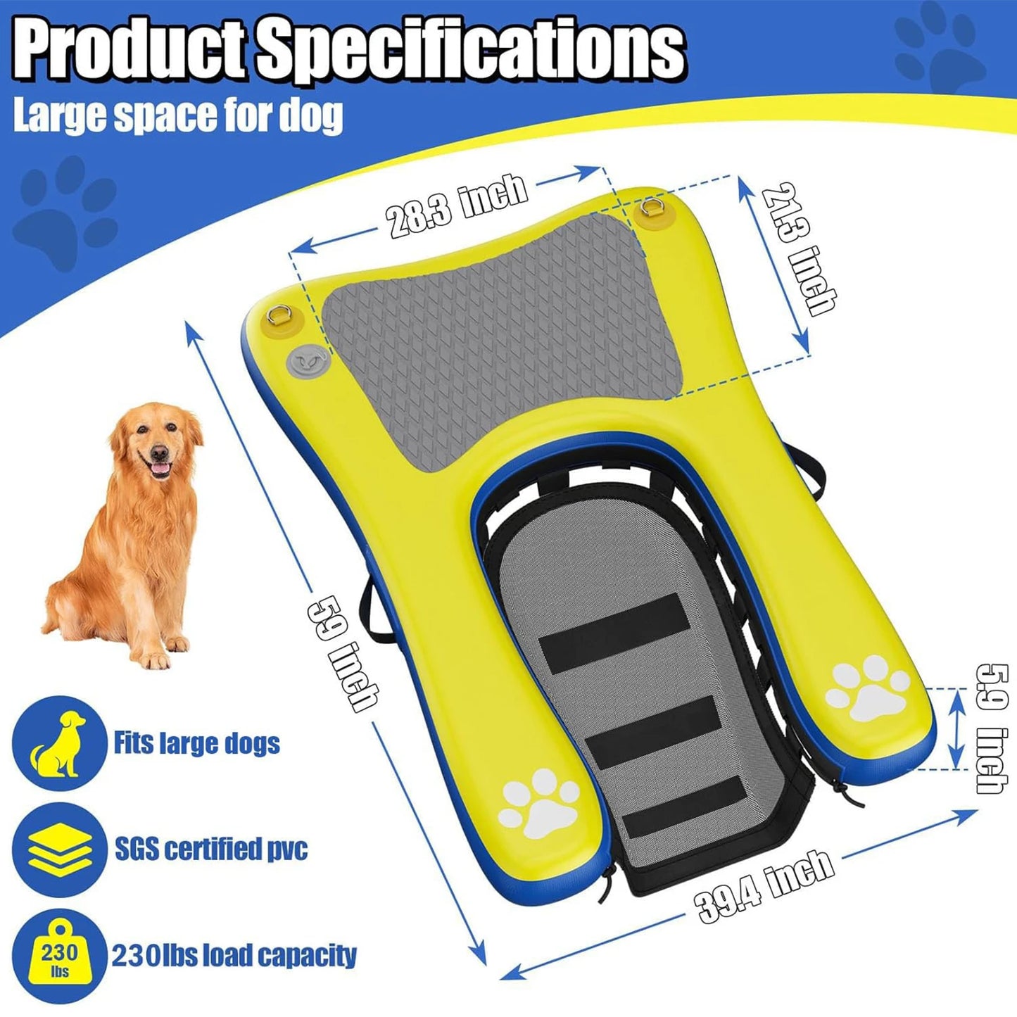 Inflatable Dog Boat Ramp Dock With Anti Slip EVA Foam