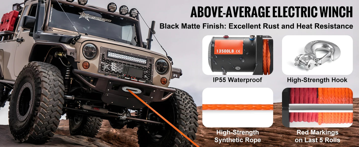 SucceBuy 13500Lb Electric Winch With Wireless Remote