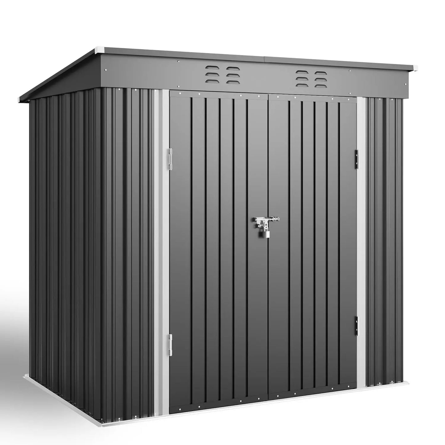 Metal Outdoor Storage Cabinet With Lockable Double Doors Waterproof