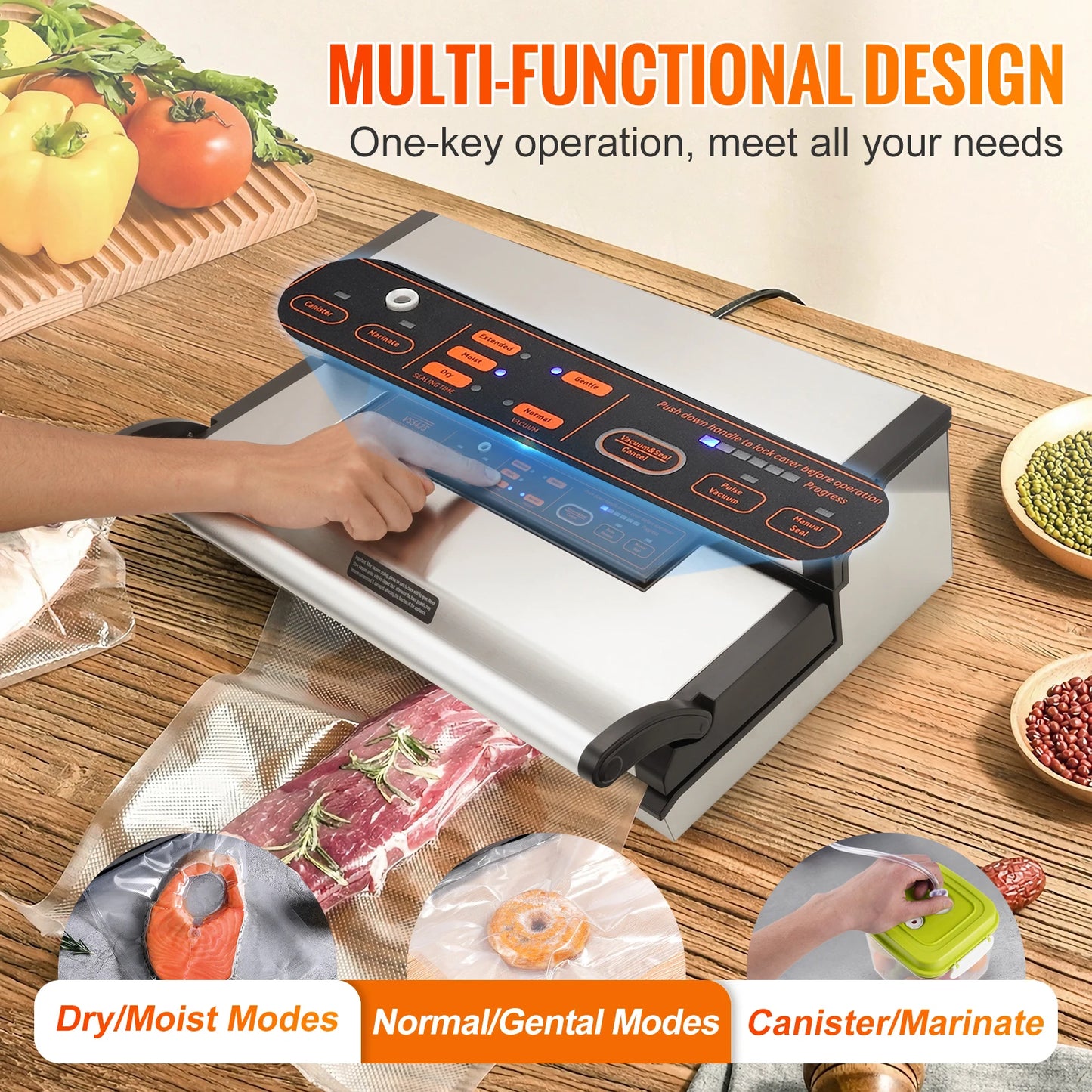 SucceBuy Automatic Vacuum Sealer Machine With Bag Roll Storage