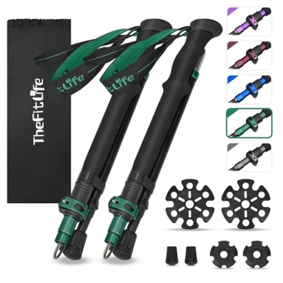 Collapsible Trekking Poles For Hiking With Extra Long Foam Handle